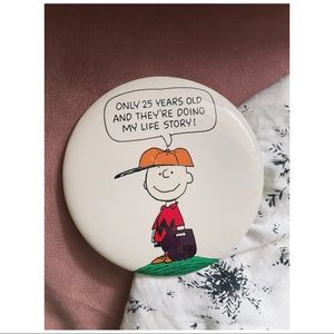 Charlie Brown 25th Anniversary Vintage 1970's Button